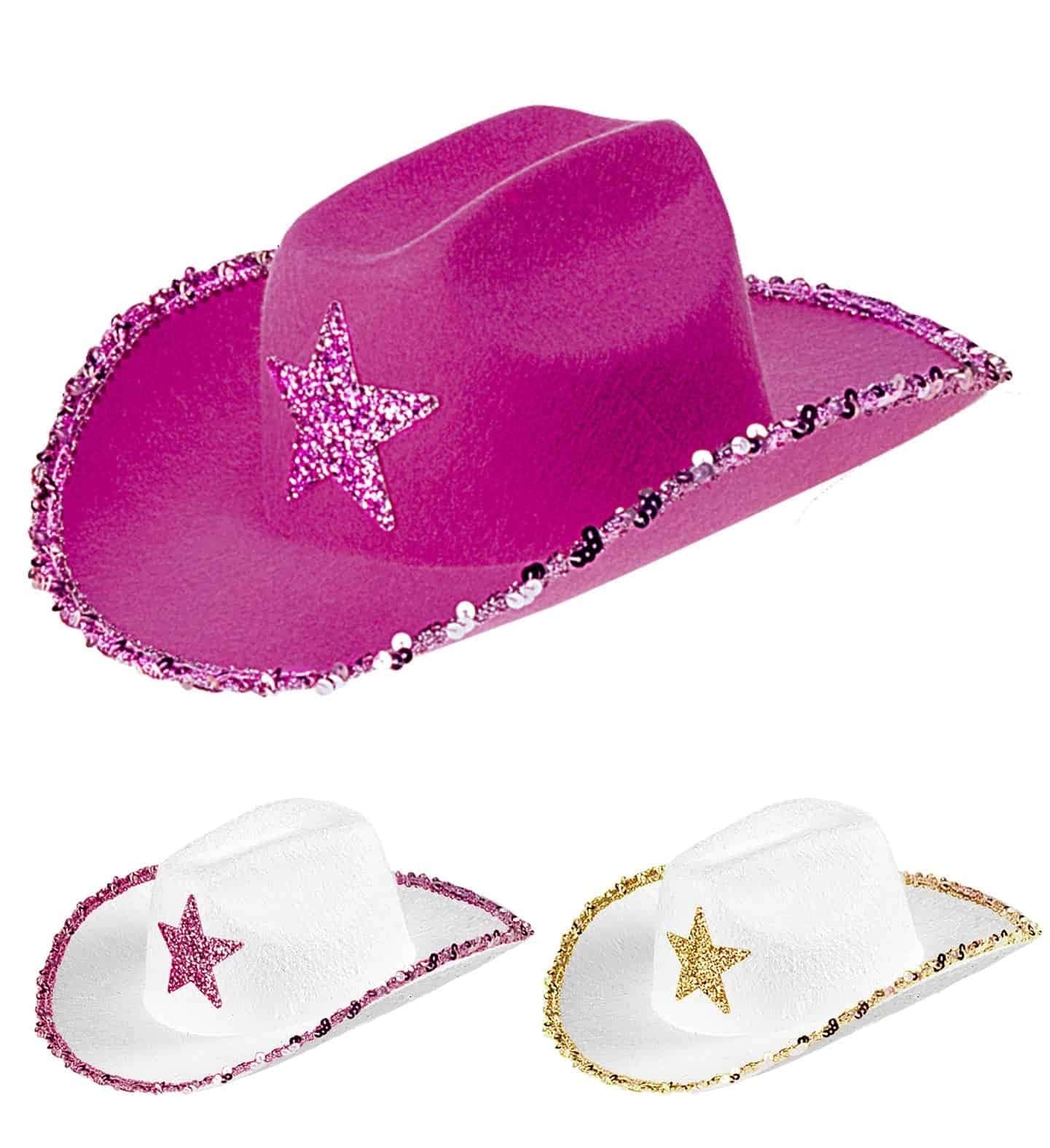 Cappello da Cowgirl con Paillette colori Assortiti