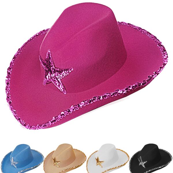 Cappello da cowboy con Paillette Argento