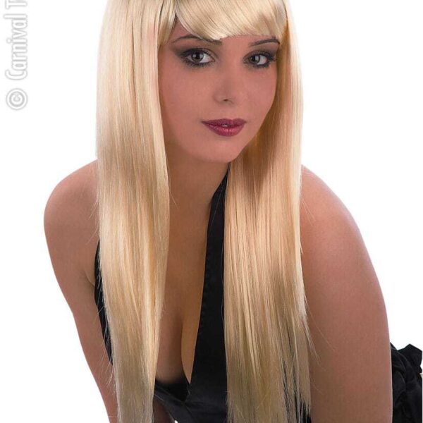 Parrucca Vanity Bionda Liscia Lunga con Frangia