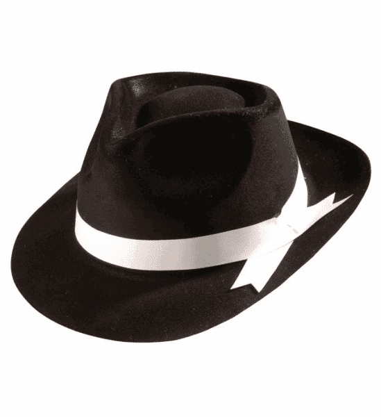 Cappello da Gangste Nero Floccato