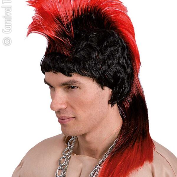 Parrucca Punk Cresta Rossa