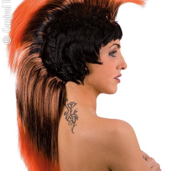 Parrucca Punk Cresta Arancione