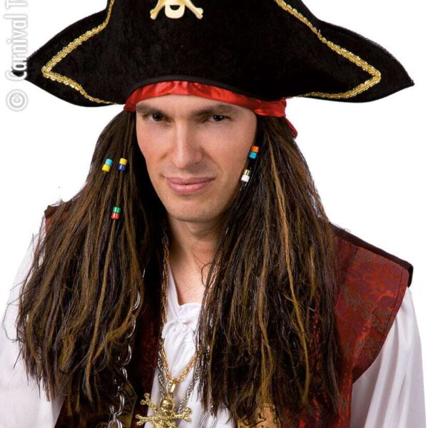 Parrucca da Capitano Jack Sparrow