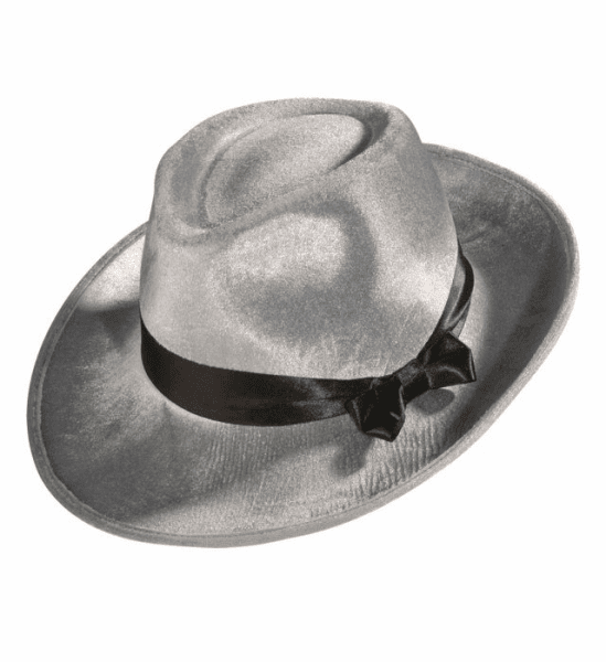 Cappello da Gangster Argento in Velluto