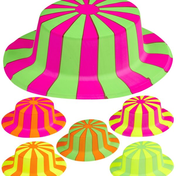 Cappello Cilindro in plastica Fantasie di Colori Fluorescenti