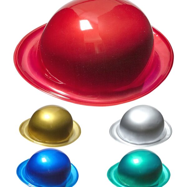 Cappello Bombetta in Plastica colori Assortiti Metallizzati