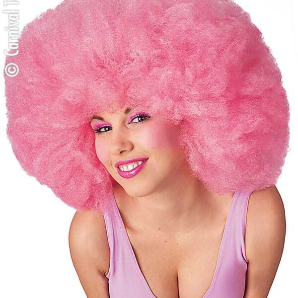 Parrucca Afro Rosa