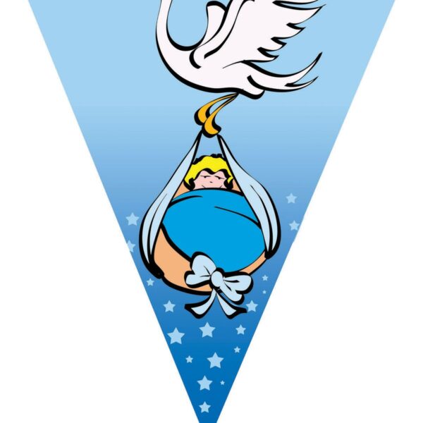 Festone Bandierina con Bebè Azzurro
