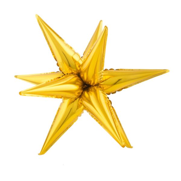 Palloncino Mylar Stella Tridimensionale Oro