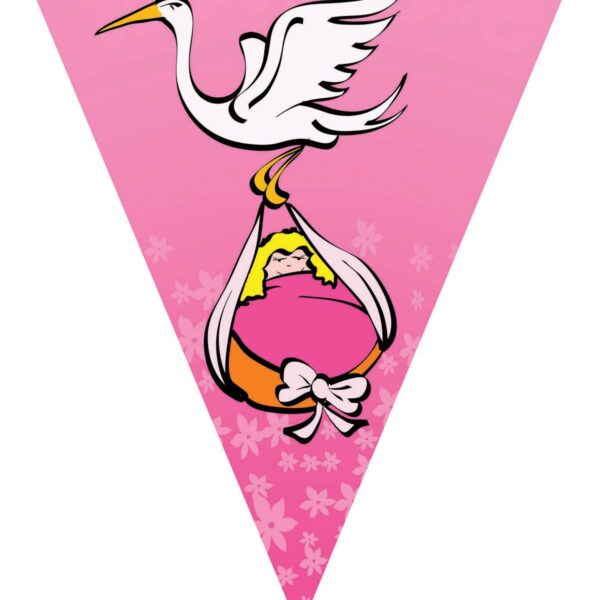 Festone Bandierina con Bebè Rosa