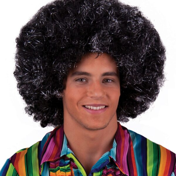 Parrucca Nero Argento Maxi Afro