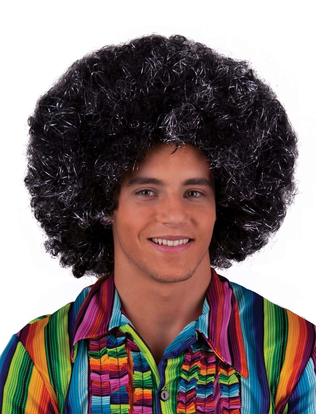 Parrucca Nero Argento Maxi Afro