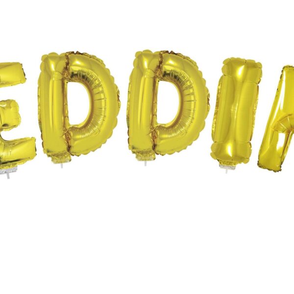 Palloncino Mylar Oro Scritta Wedding