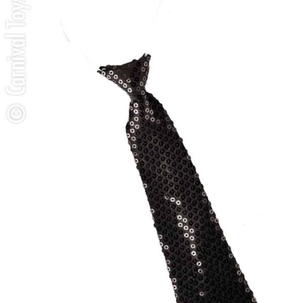 Cravatta Nera in Raso e Paillettes
