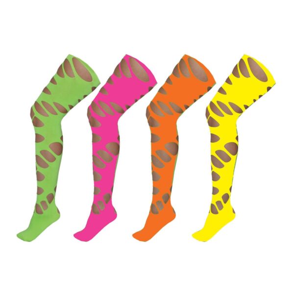 Collant con Fori Ovali Fluorescenti Colori Assortiti
