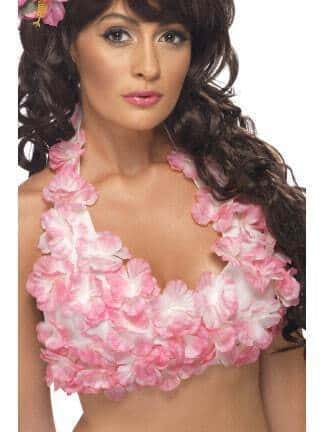 Top Hawaiano con Fiori Rosa e Lilla