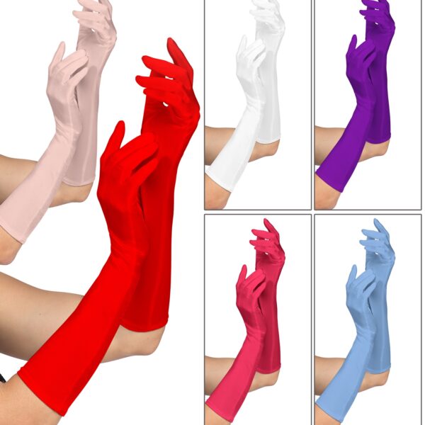 Guanti in Raso Lunghi Colori Assortiti