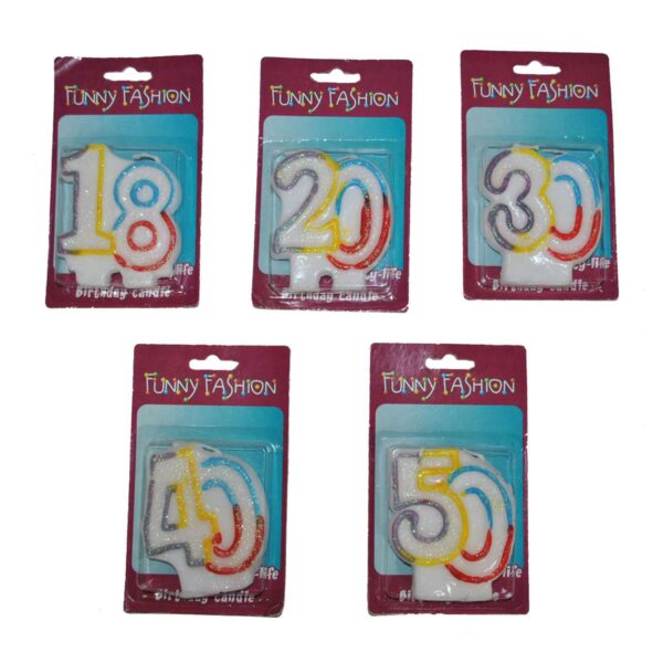 Candele con Numeri Assortiti