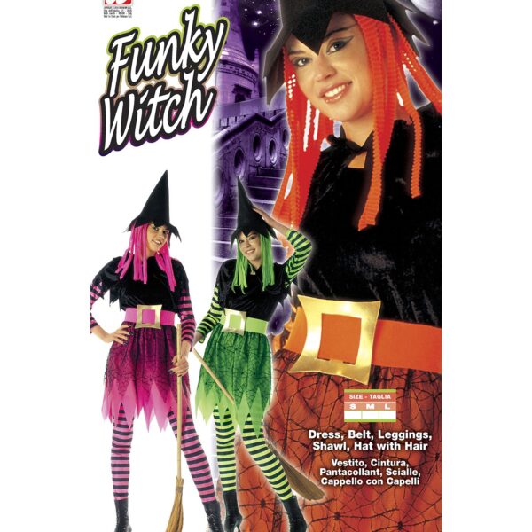 Costume da Funky Witch Colori Assortiti