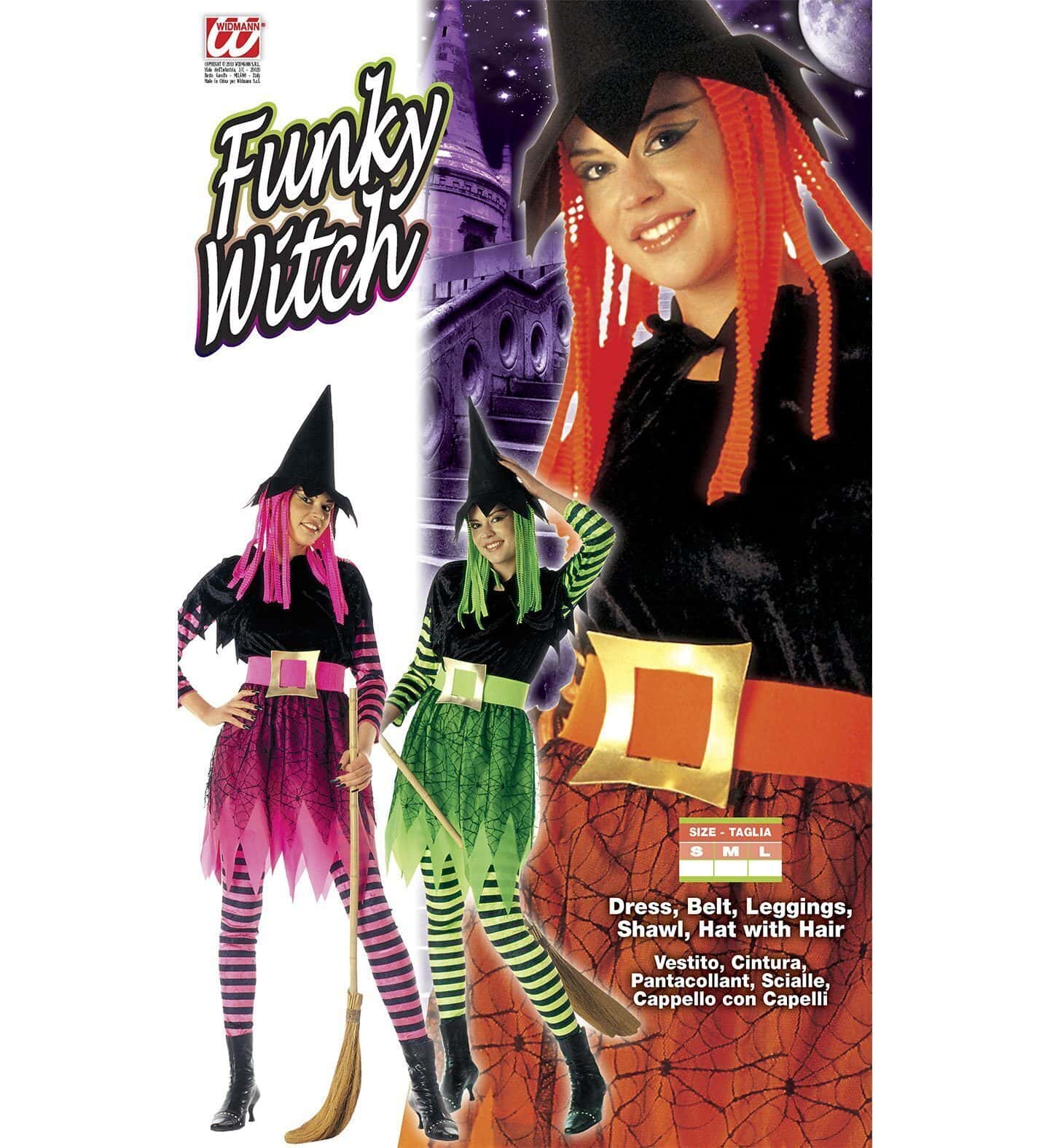 Costume da Funky Witch Colori Assortiti