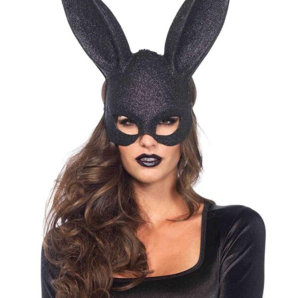 Maschera Nera da Coniglio con Brillantini