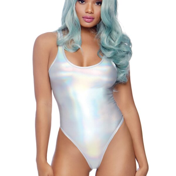 Body Bianco Metallizzato Senza Maniche