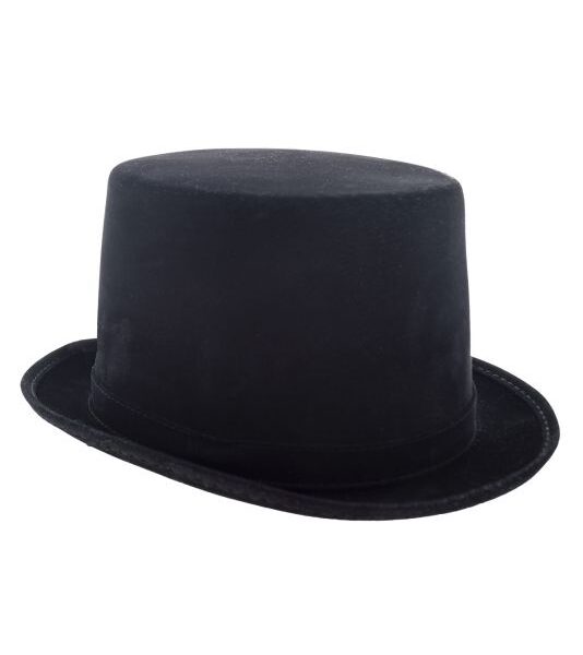 Cappello Cilindro Nero in Velluto