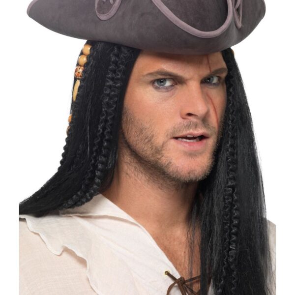 Cappello Tricorno Grigio da Pirata