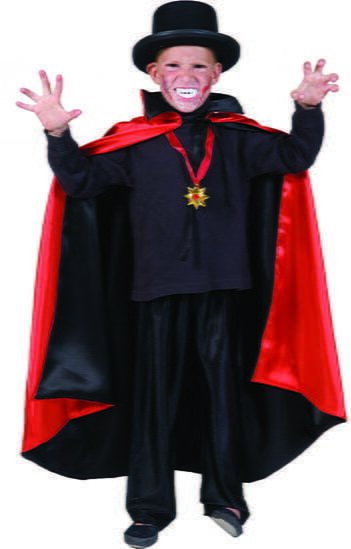 Mantello Nero e Rosso Reversibile da Vampiro