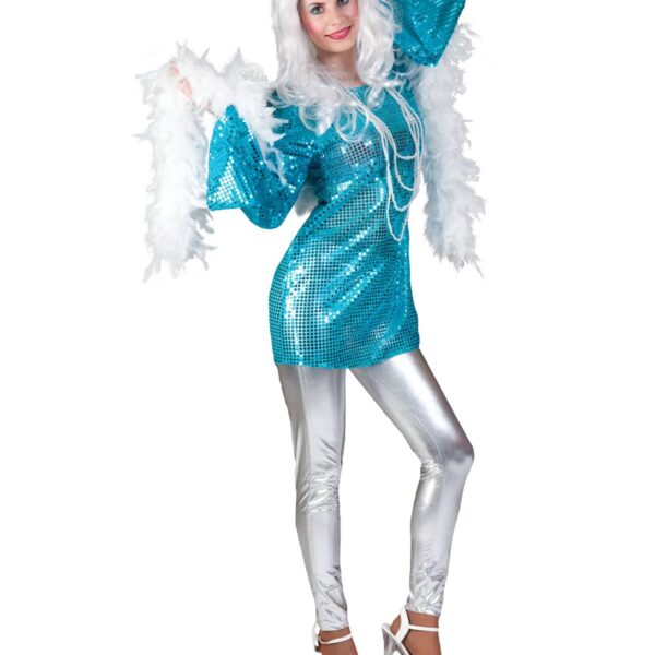 Costume Blu in Paillettes Disco