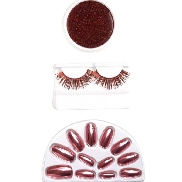 Kit Unghie Ciglia e Trucco Rosso