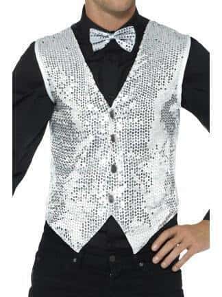 Gilet Argento con Paillette