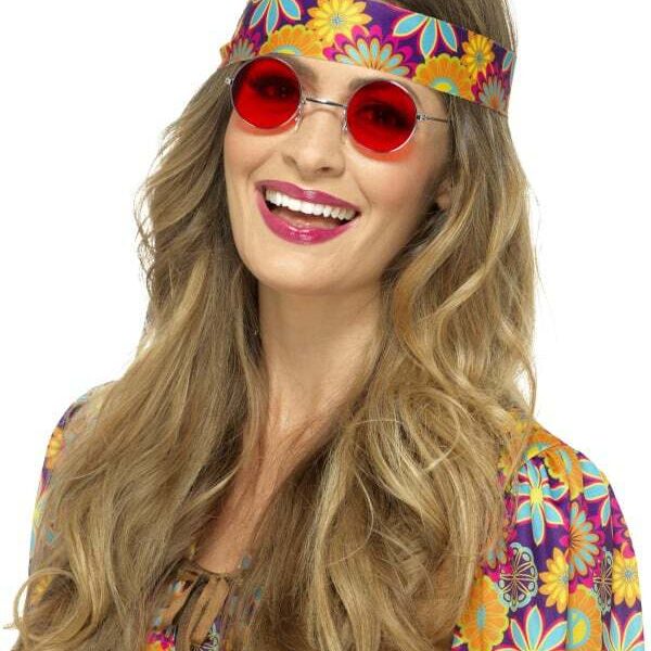 Occhiali Hippie Tondi Rossi