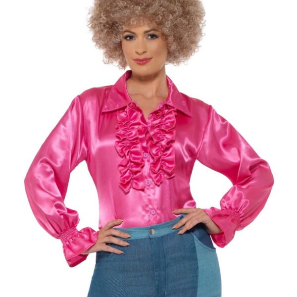 Camicia Rosa in Raso da Hippie