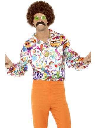 Camicia in Raso Multicolore Hippie
