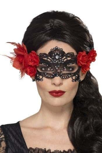 Maschera Gotica in Metallo con Rose