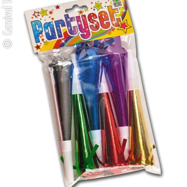 Set da Cinque Trombette Metallizzate 22cm.