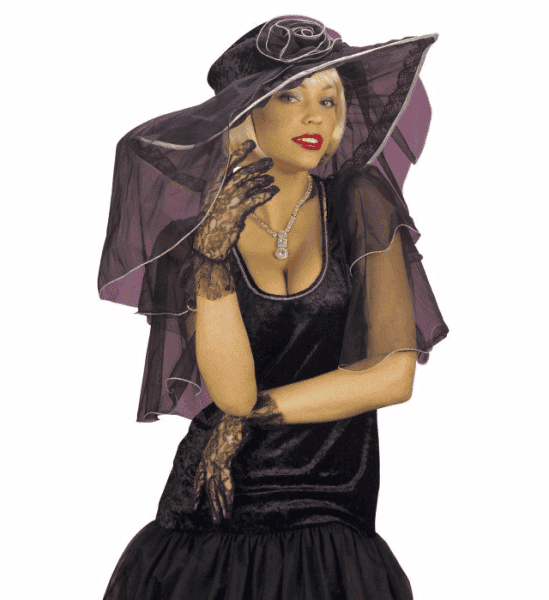 Guanti Corti in Pizzo Nero