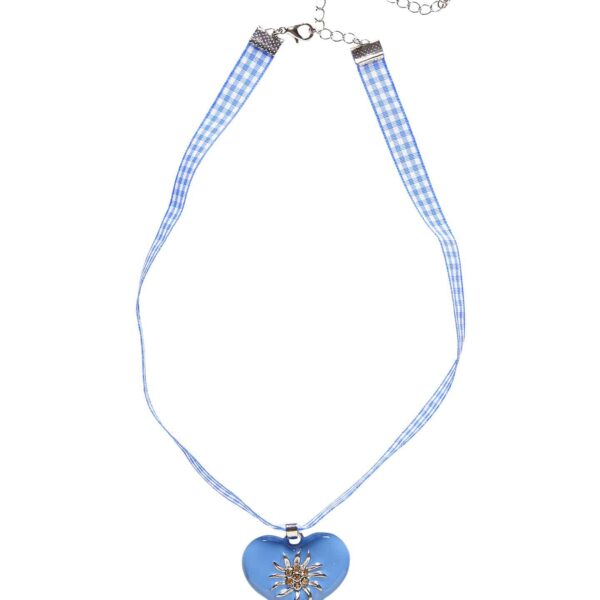 Collana Azzurra a Cuore con Stella Alpina