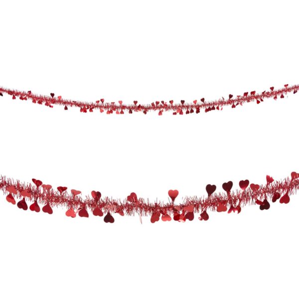Festone Cuori in Filo di Lamè Rosso