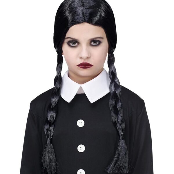 Parrucca Nera da Mercoledì Addams