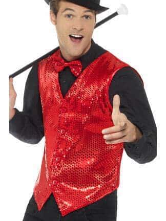 Gilet Rosso con Paillette