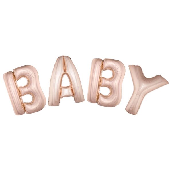 Palloncino Mylar Rosa Oro Scritta Baby