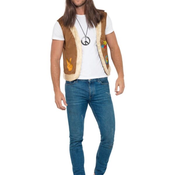 Gilet Marrone con Pellicciotto Bianco