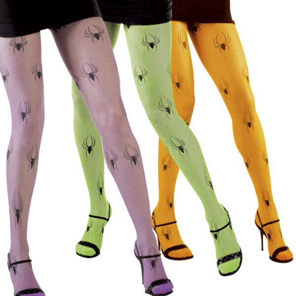 Collant Fluorescenti con Ragni Colori Assortiti
