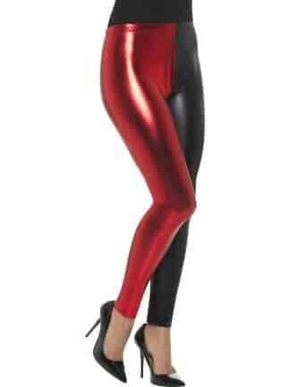 Leggings da Harley Queen Rosse e Nere in Spandex
