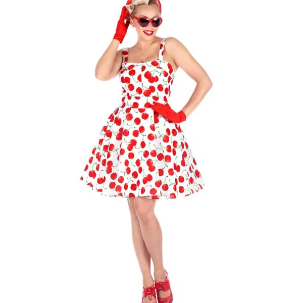 Costume da Pin Up Bianco con Ciliegie