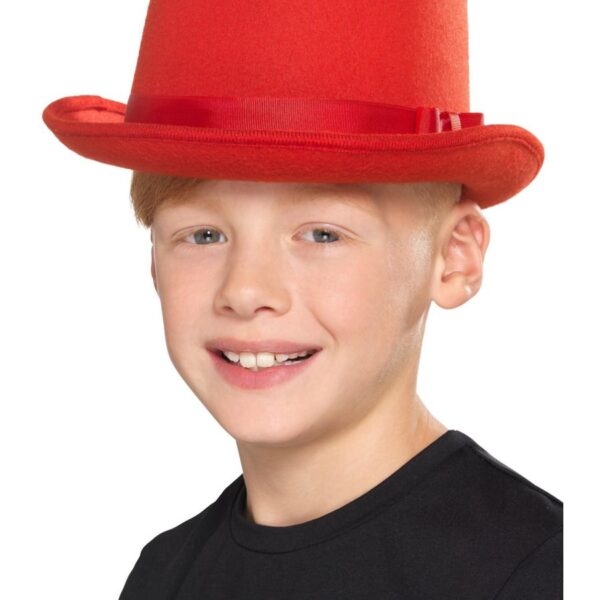 Cappello Cilindro Rosso per Bambini