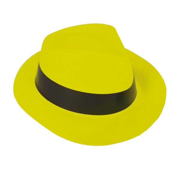 Cappello Giallo da Gangster Fluorescente