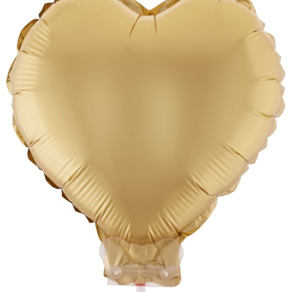 Palloncino in Mylar Cuore con Bastoncino 28 Cm Colori Metallizzati